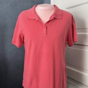 Croft and Barrow Women's Polo Shirt Size L Fuscia/Hot Pink